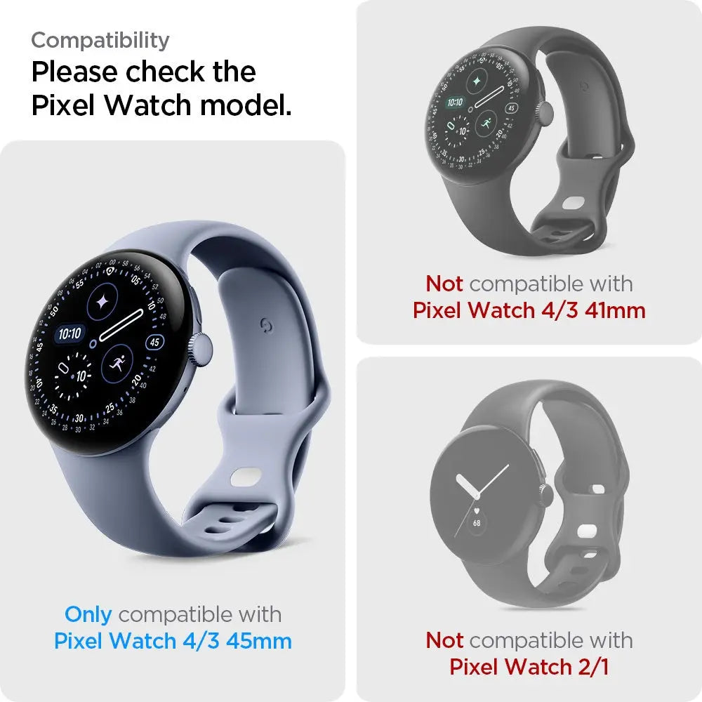 [2 Pack] Spigen Google Pixel Watch 4 / 3 (45mm) EliteShield EZ Fit