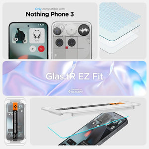 [2 Pack] Spigen Nothing Phone 3 Tempered Glass Glas.tR EZ Fit Pro HD Nothing Phone 3 Screen Protector 9H Hardness