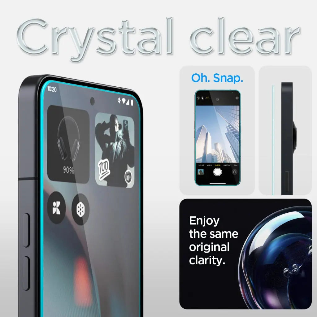 [2 Pack] Spigen Nothing Phone 3 Tempered Glass Glas.tR EZ Fit Pro HD Nothing Phone 3 Screen Protector 9H Hardness