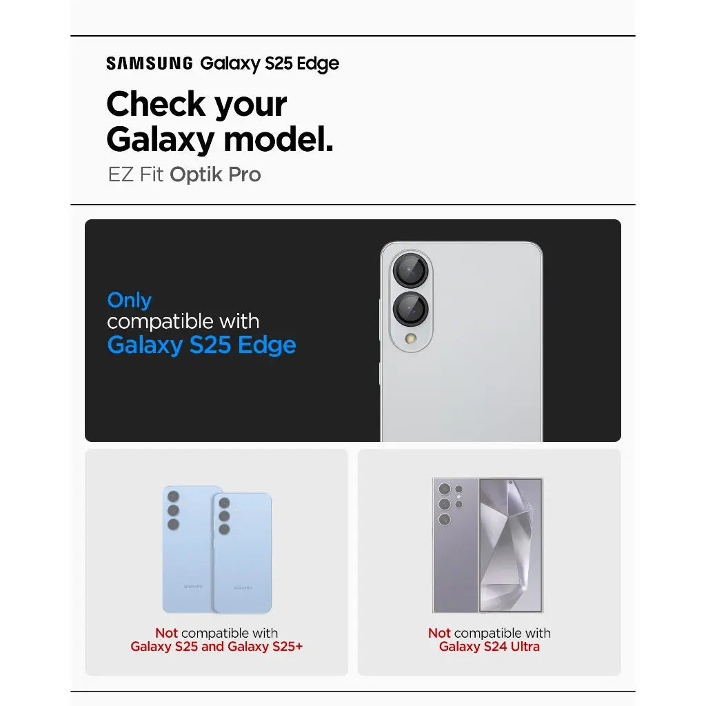 [2 Pack] Spigen Samsung S25 Edge Camera Lens Protector 6.7