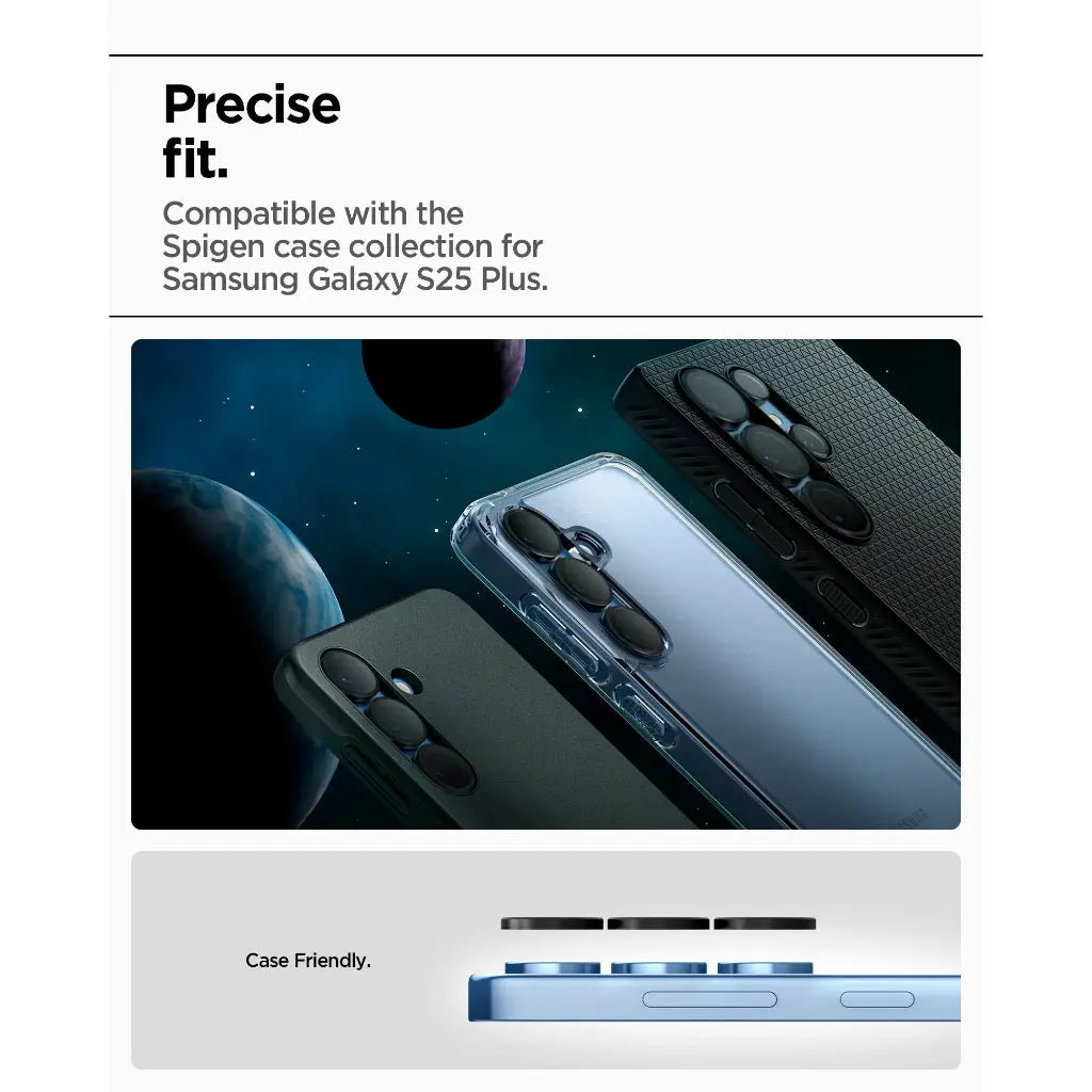 [2 Pack] Spigen Samsung S25+ Camera Protector 6.7" EZ Fit Optik Pro HD Tempered Glass Samsung S25 Plus Lens Protector