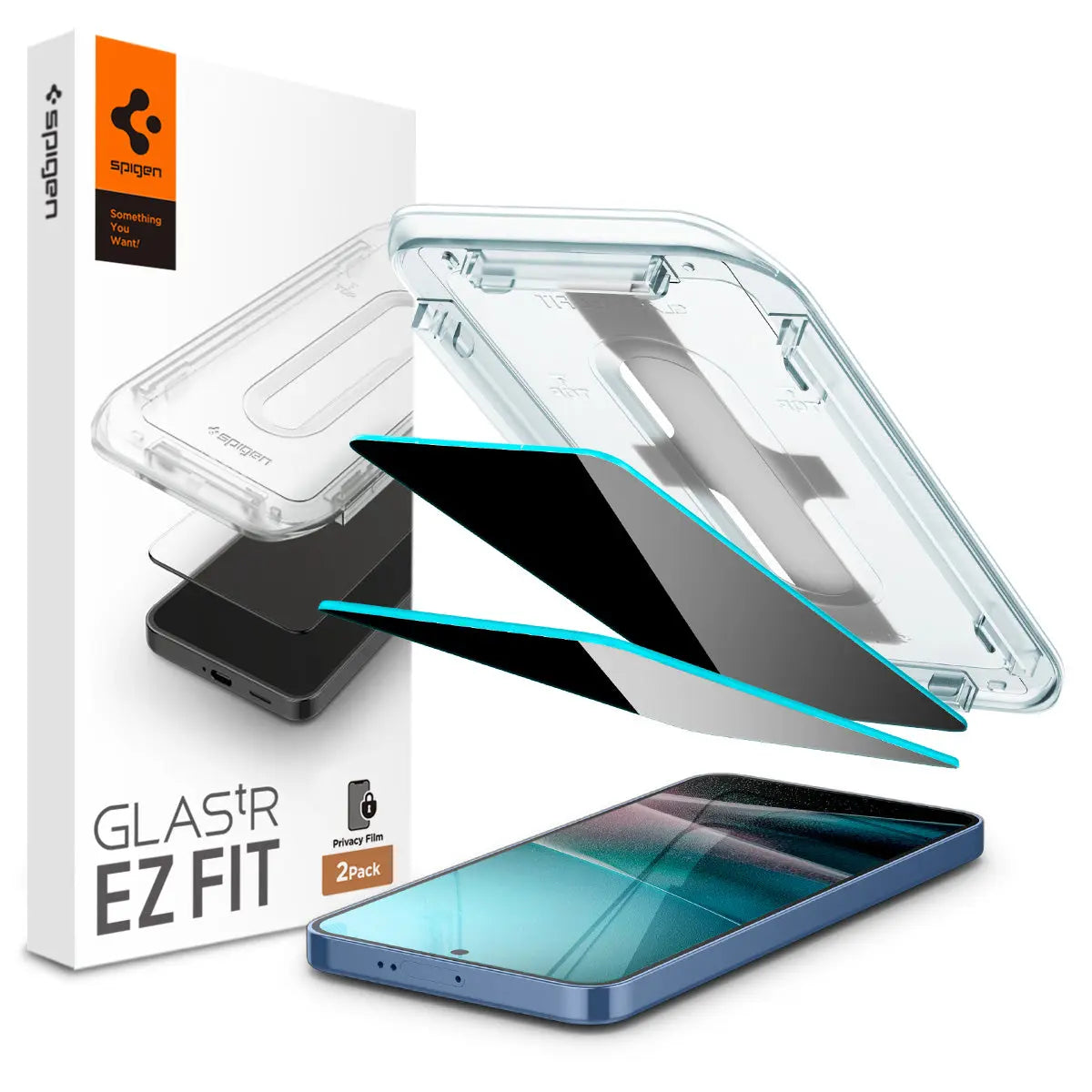 [2 Pack] Spigen Samsung S25+ Privacy Screen Protector 6.7" Glas.tR EZ Fit Samsung S25 Plus Privacy Tempered Glass