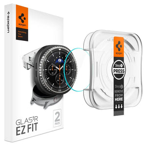 [2 Pack] Spigen Samsung Watch 8 Classic (46mm) Screen Protector Tempered Glass EZ FIT Glas.tR Samsung 9H Hardness