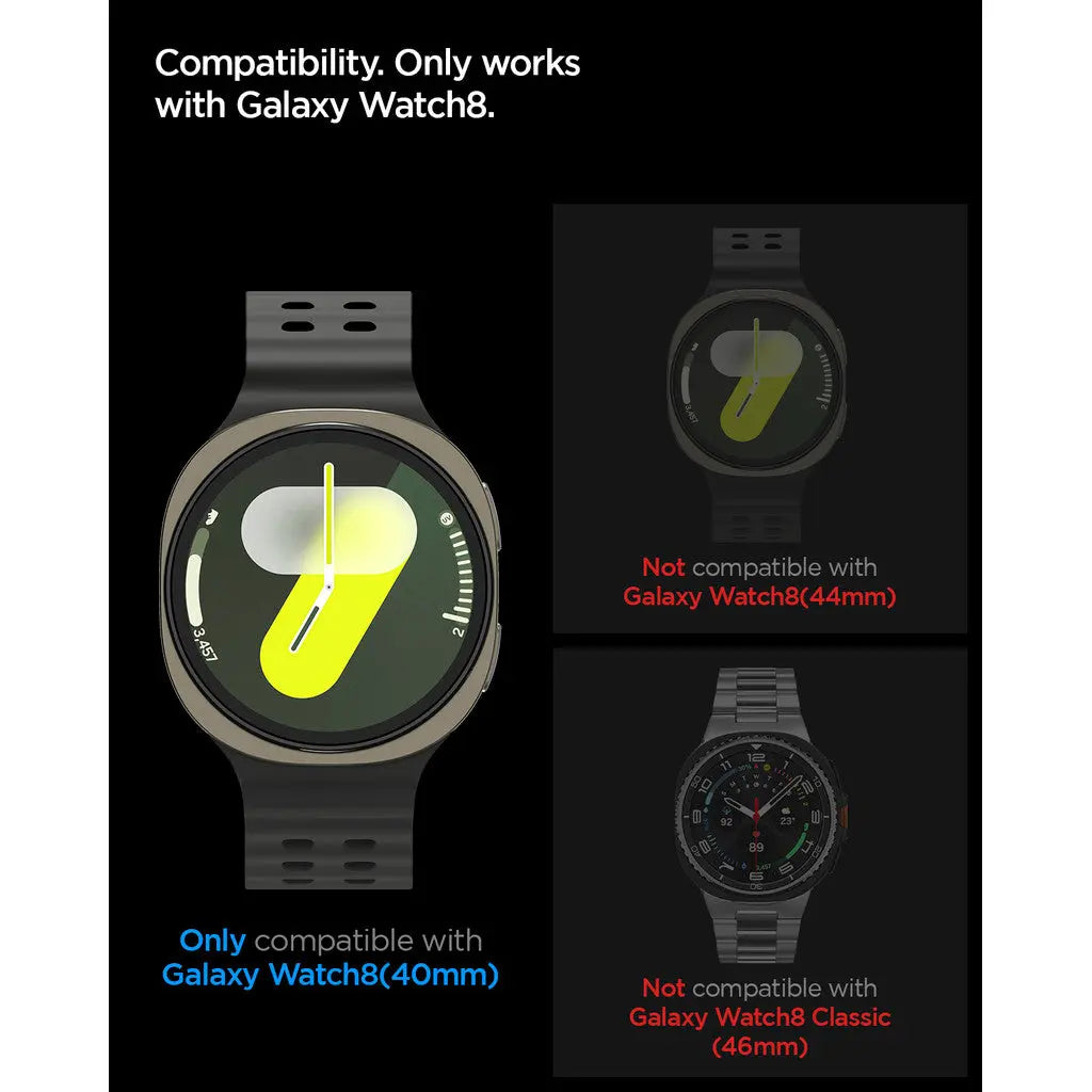 [2 Pack] Spigen Samsung Watch 8 (40mm) Tempered Glass EZ FIT GLAS.tR Galaxy Watch 8 (40mm) Samsung Screen Protector