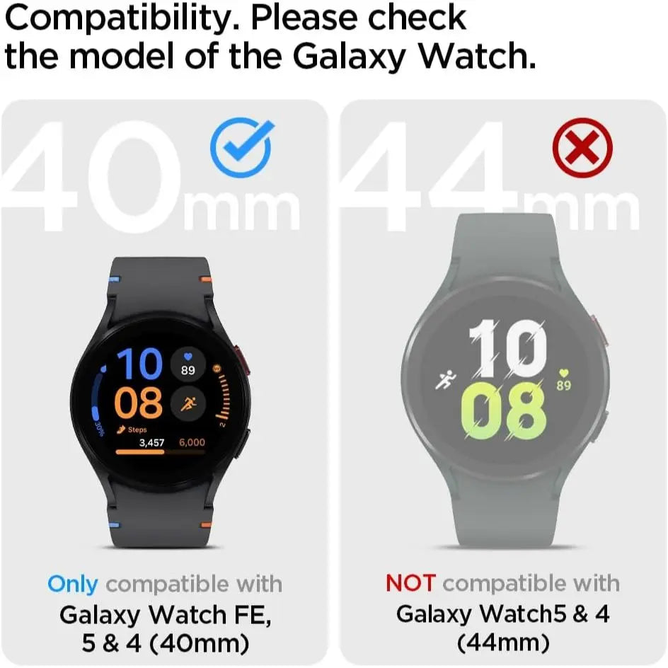 [2 Pack] Spigen Samsung Watch FE / 5 / 4 (40mm) Screen Protector EZ FIT GLAS.tR Galaxy Watch 40mm Tempered Glass