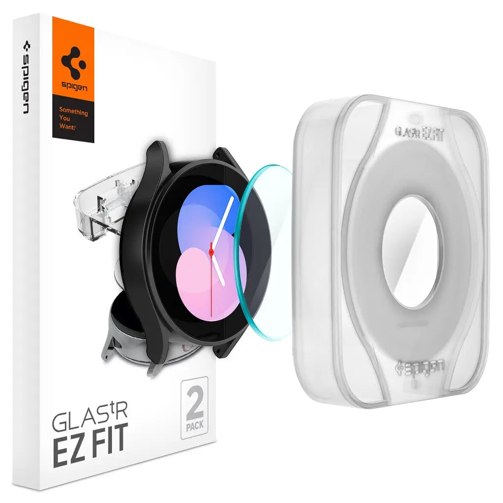 [2 Pack] Spigen Samsung Watch FE / 5 / 4 (40mm) Screen Protector EZ FIT GLAS.tR Galaxy Watch 40mm Tempered Glass