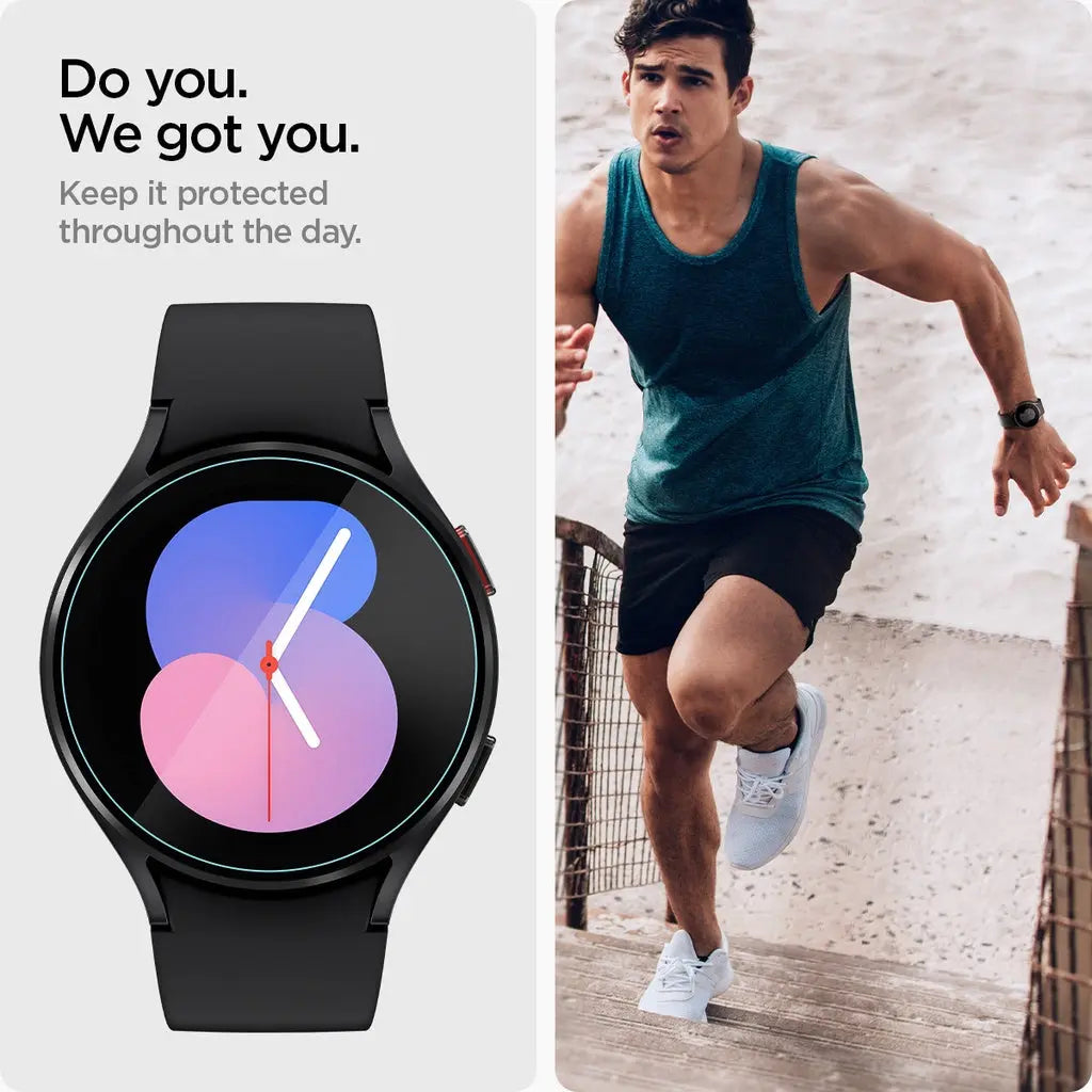[2 Pack] Spigen Samsung Watch FE / 5 / 4 (40mm) Screen Protector EZ FIT GLAS.tR Galaxy Watch 40mm Tempered Glass