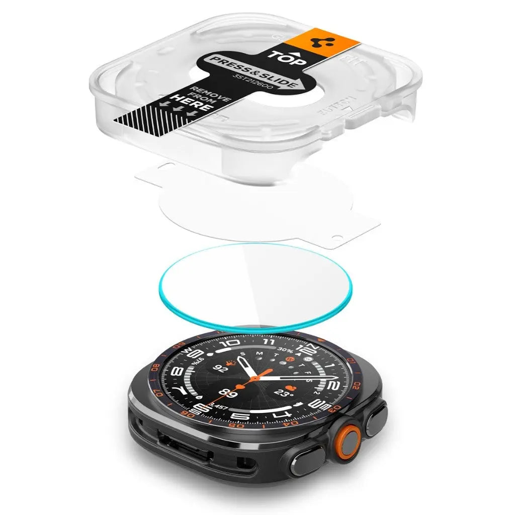 [2 Pack] Spigen Samsung Watch Ultra 2 Screen Protector (47mm) EZ FIT GLAS.tR Tempered Glass 2026