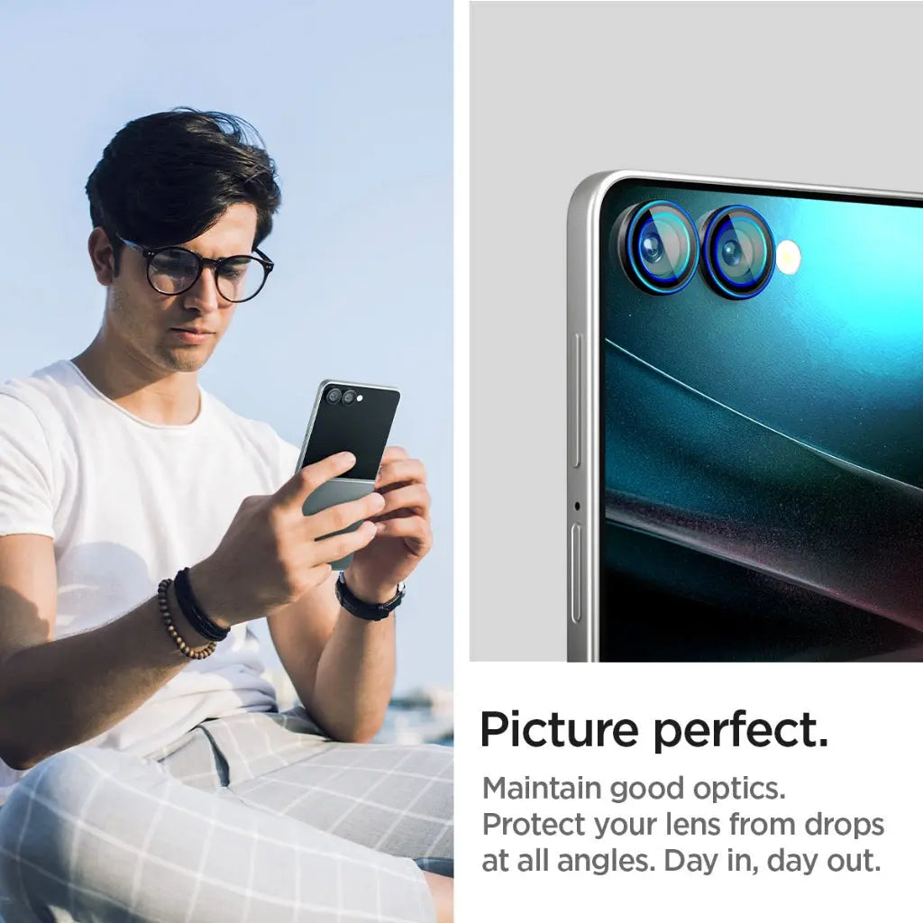 [2 Pack] Spigen Samsung Z Flip 7 Optik Pro HD Lens Protector Glas.tR EZ Fit Tempered Glass Galaxy Z Flip 7 Camera Lens