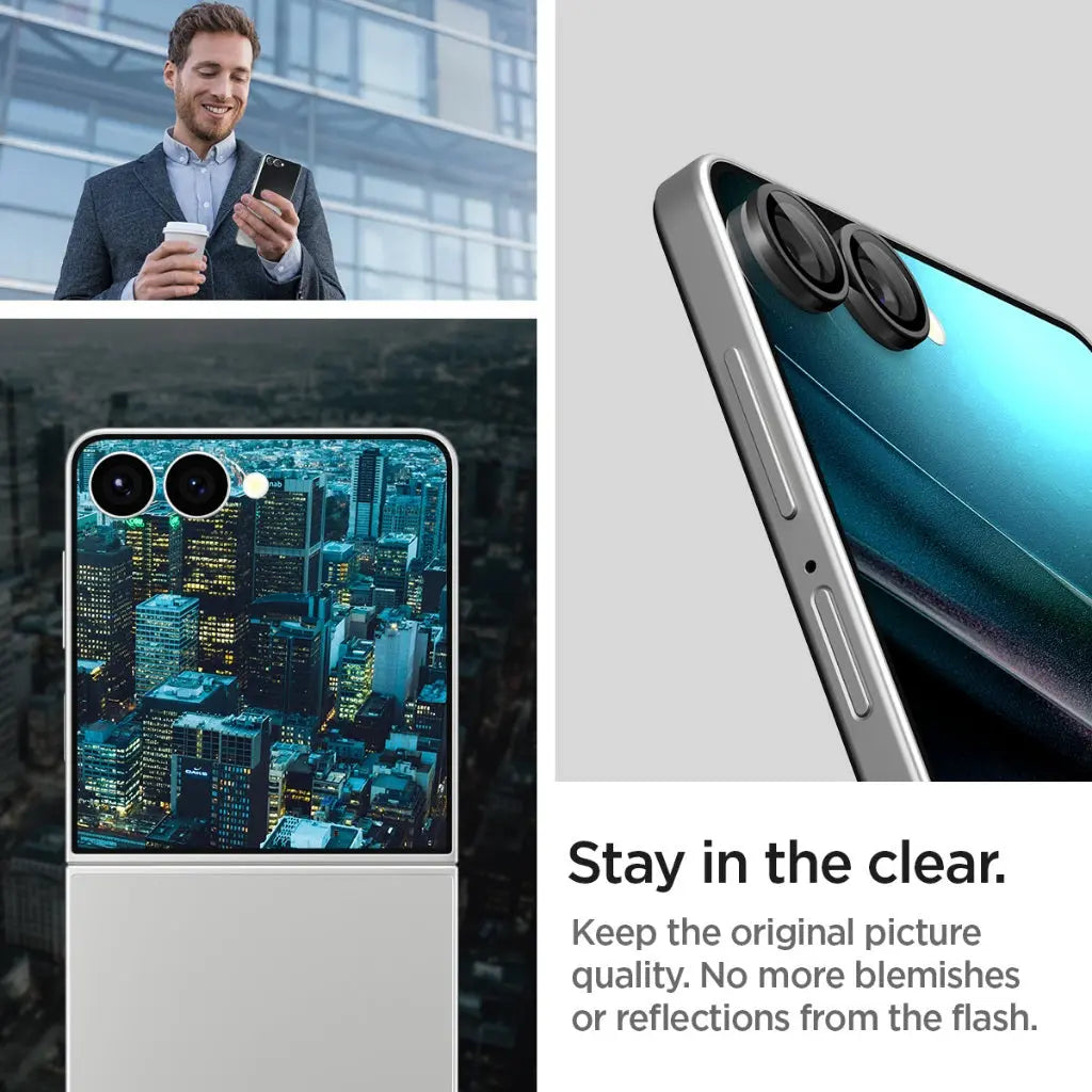 [2 Pack] Spigen Samsung Z Flip 7 Optik Pro HD Lens Protector Glas.tR EZ Fit Tempered Glass Galaxy Z Flip 7 Camera Lens