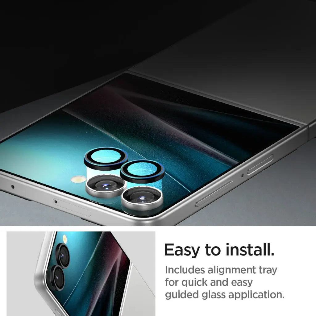 [2 Pack] Spigen Samsung Z Flip 7 Optik Pro HD Lens Protector Glas.tR EZ Fit Tempered Glass Galaxy Z Flip 7 Camera Lens