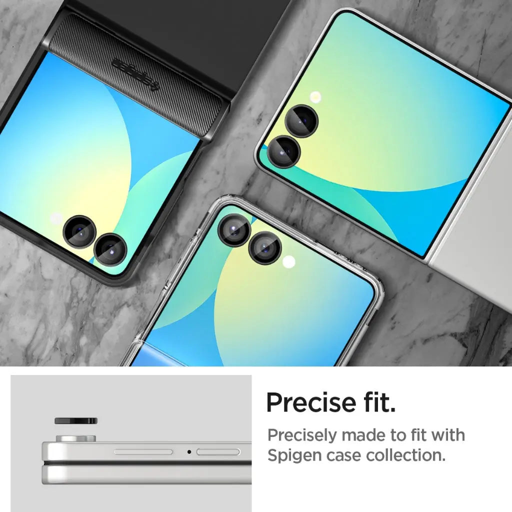 [2 Pack] Spigen Samsung Z Flip 7 Optik Pro HD Lens Protector Glas.tR EZ Fit Tempered Glass Galaxy Z Flip 7 Camera Lens