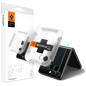 [2 Pack] Spigen Samsung Z Flip 7 Tempered Glass Glas.tR EZ Fit HD Galaxy Z Flip 7 Screen Protector With 9H Hardness