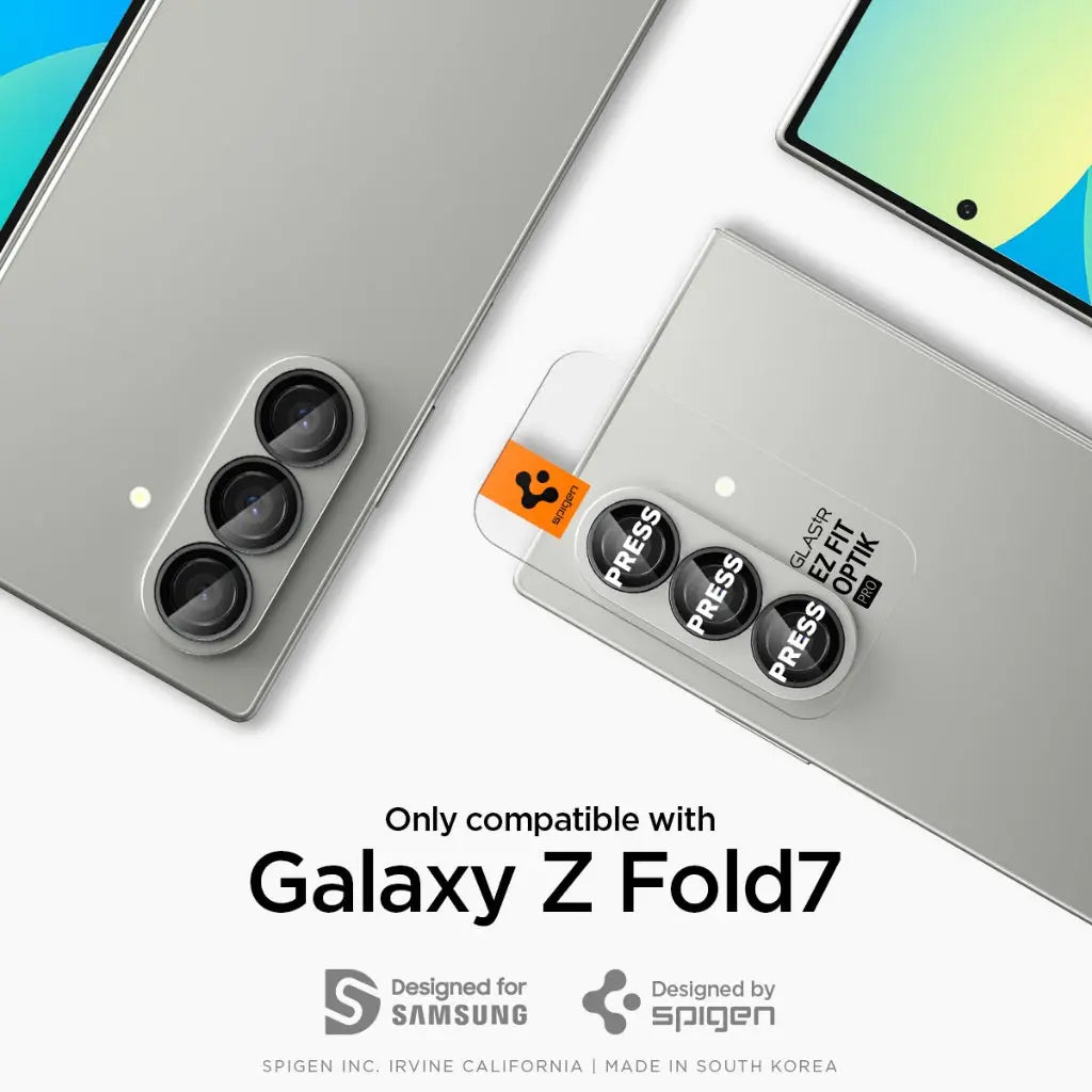 [2 Pack] Spigen Samsung Z Fold 7 Optik Pro HD Lens Protector Glas.tR EZ Fit Tempered Glass Galaxy Z Fold 7 Camera Lens