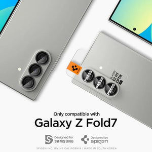 [2 Pack] Spigen Samsung Z Fold 7 Optik Pro HD Lens Protector Glas.tR EZ Fit Tempered Glass Galaxy Z Fold 7 Camera Lens