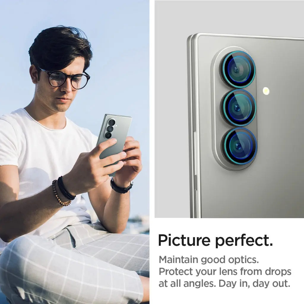 [2 Pack] Spigen Samsung Z Fold 7 Optik Pro HD Lens Protector Glas.tR EZ Fit Tempered Glass Galaxy Z Fold 7 Camera Lens