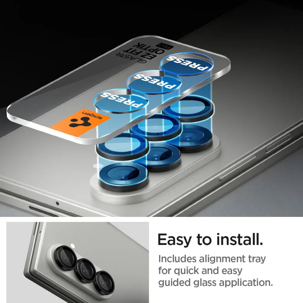 [2 Pack] Spigen Samsung Z Fold 7 Optik Pro HD Lens Protector Glas.tR EZ Fit Tempered Glass Galaxy Z Fold 7 Camera Lens