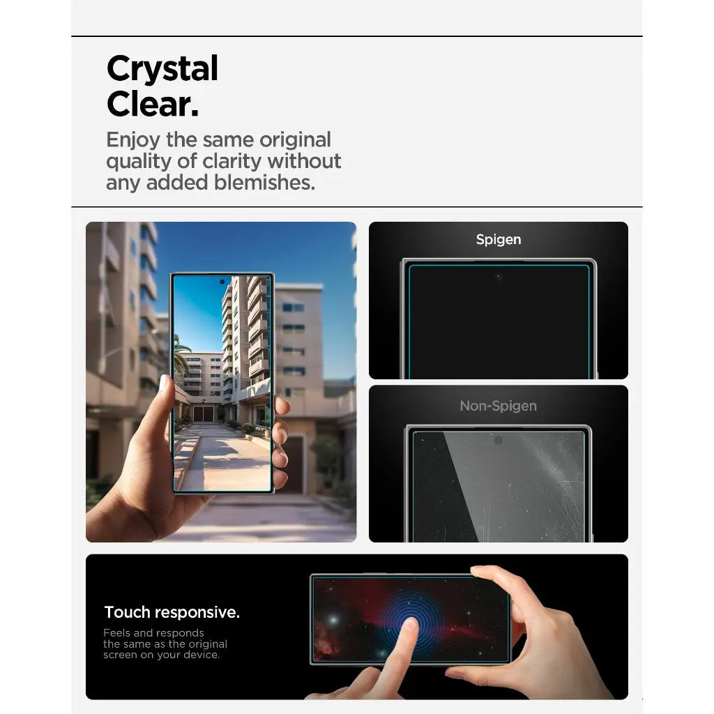 [2 Pack] Spigen Samsung Z Fold 7 Tempered Glass Glas.tR EZ Fit Pro HD Galaxy Z Fold 7 Screen Protector With 9H Hardness
