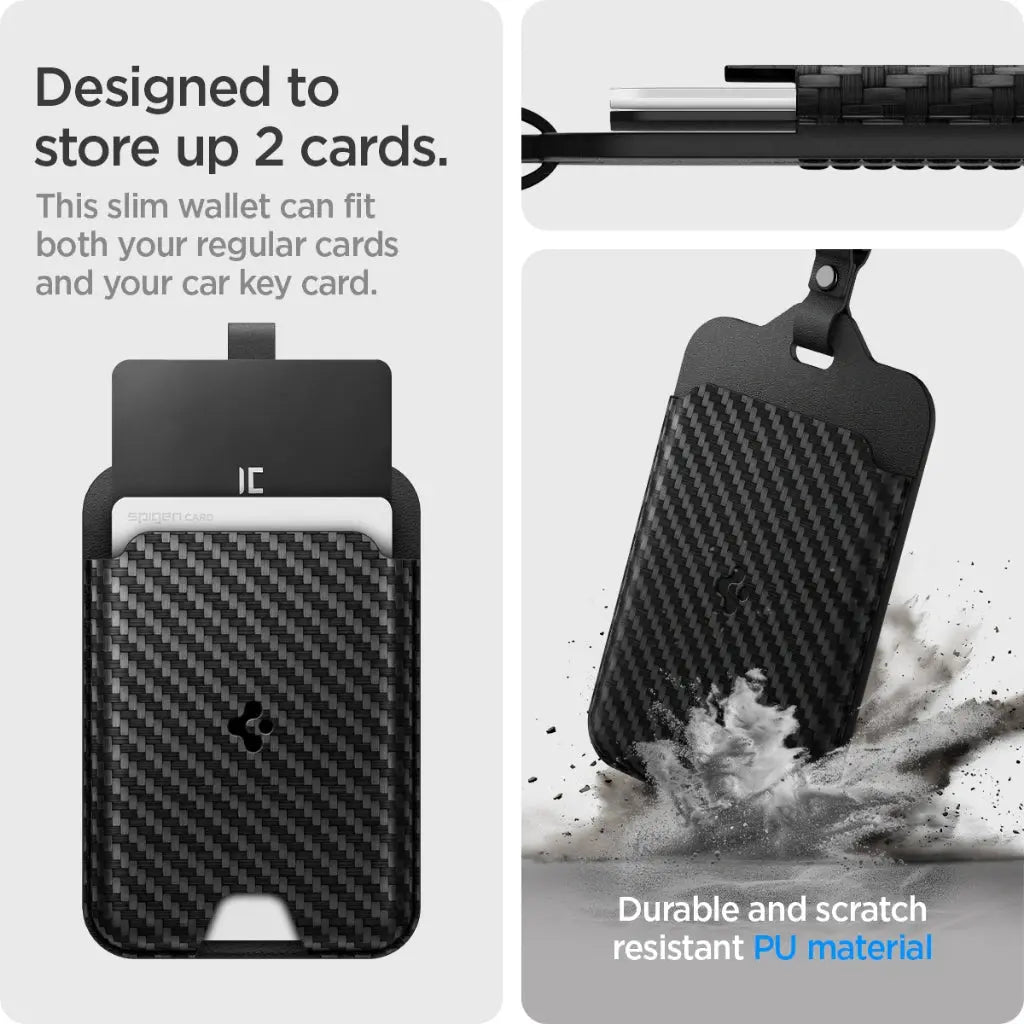 [2 Pack] Spigen Tesla Key Card Protector Premium Card Holder with Carabiner Key Holder Tesla Accessories Key Cover TO245
