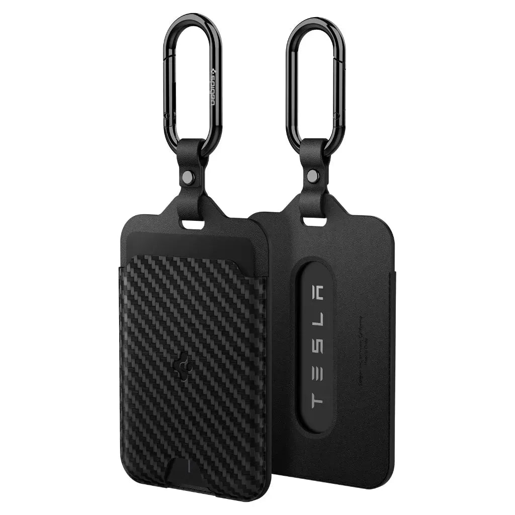 [2 Pack] Spigen Tesla Key Card Protector Premium Card Holder with Carabiner Key Holder Tesla Accessories Key Cover TO245