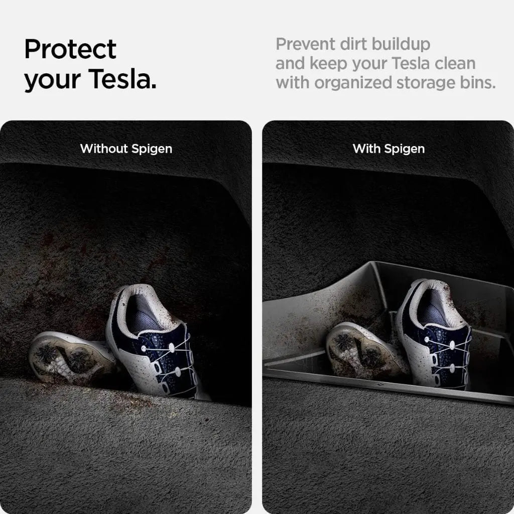 [2 Pack] Spigen Tesla Model 3 Highland (2026/2025/2024) Trunk Organizer Storage Bins TO228H