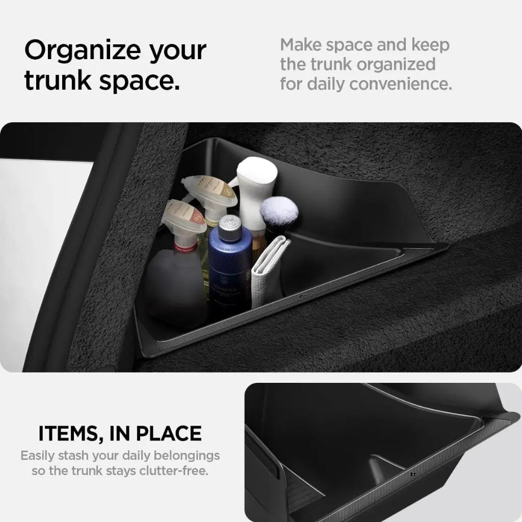 [2 Pack] Spigen Tesla Model 3 Highland (2026/2025/2024) Trunk Organizer Storage Bins TO228H
