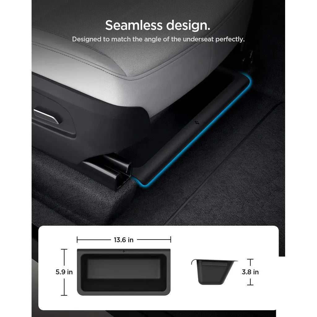 [2 Pack] Spigen Tesla Model Y Juniper (2026/2025) Underseat Storage Box Organiser Tesla Accessories