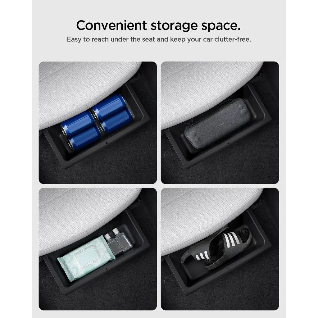 [2 Pack] Spigen Tesla Model Y Juniper (2026/2025) Underseat Storage Box Organiser Tesla Accessories