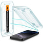 [2 Pack] Spigen iPhone 16 Pro Max/16 Pro/16 Plus/16/iPhone 15 Pro Max/15 Pro/15/14/13/12 Glas.tR EZ Fit Screen Protector