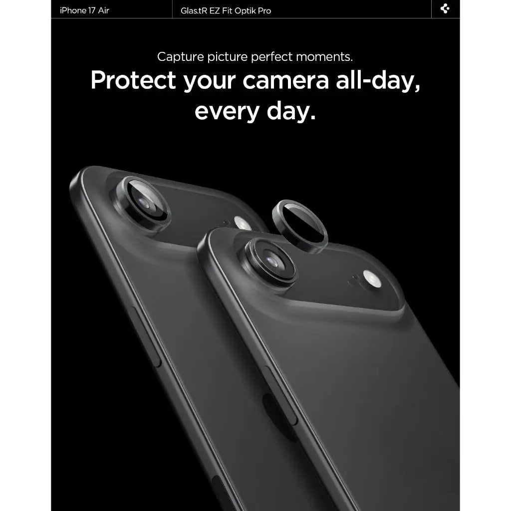 [2 Pack] Spigen iPhone 17 Air Camera Lens Protector EZ Fit Optik Pro iPhone Tempered Glass