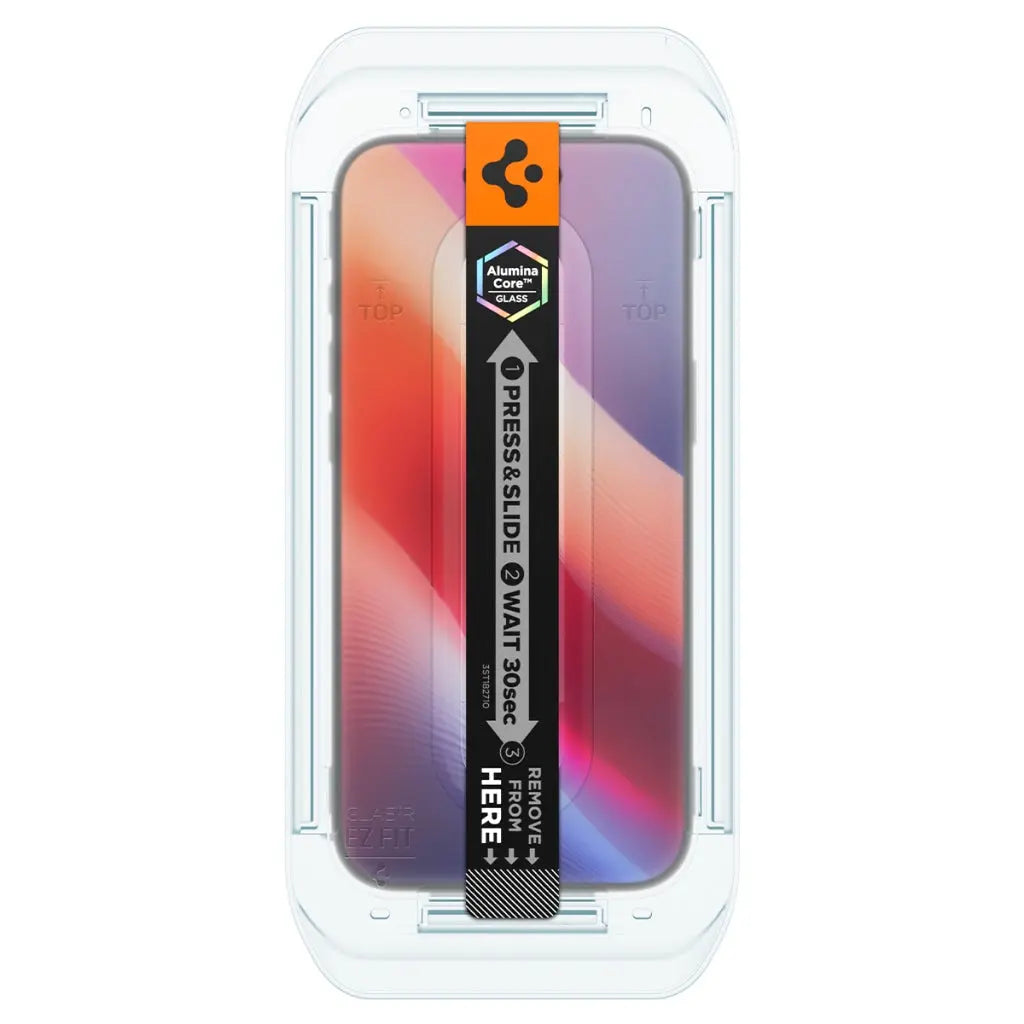 [2 Pack] Spigen iPhone 17 Air Tempered Glass Glas.tR EZ Fit Full Coverage iPhone Screen Protector