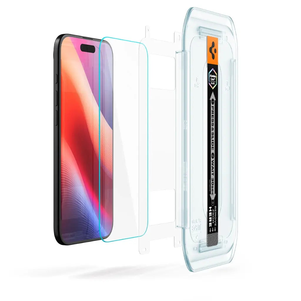 [2 Pack] Spigen iPhone 17 Air Tempered Glass Glas.tR EZ Fit Full Coverage iPhone Screen Protector