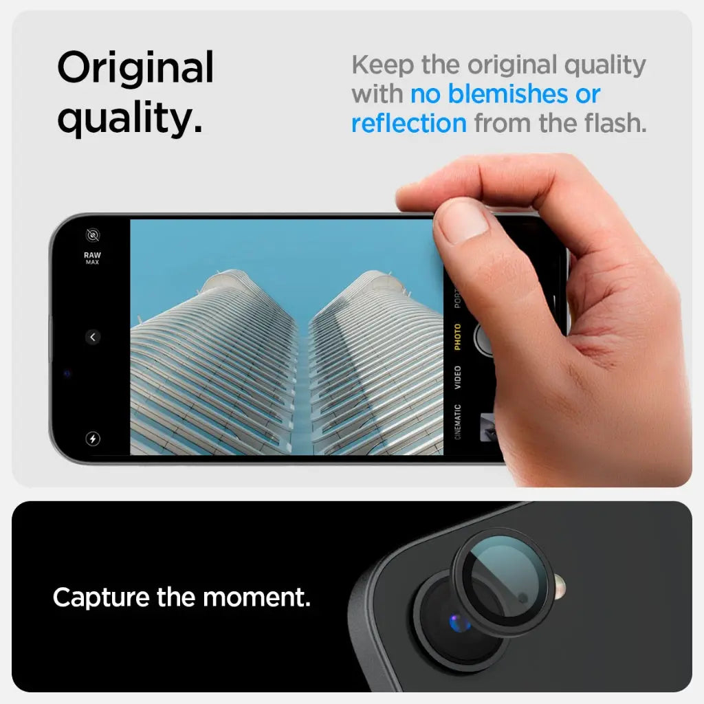 [2 Pack] Spigen iPhone SE (2025) Camera Lens Protector EZ Fit Optik Pro iPhone SE Camera Lens Protector Tempered Glass