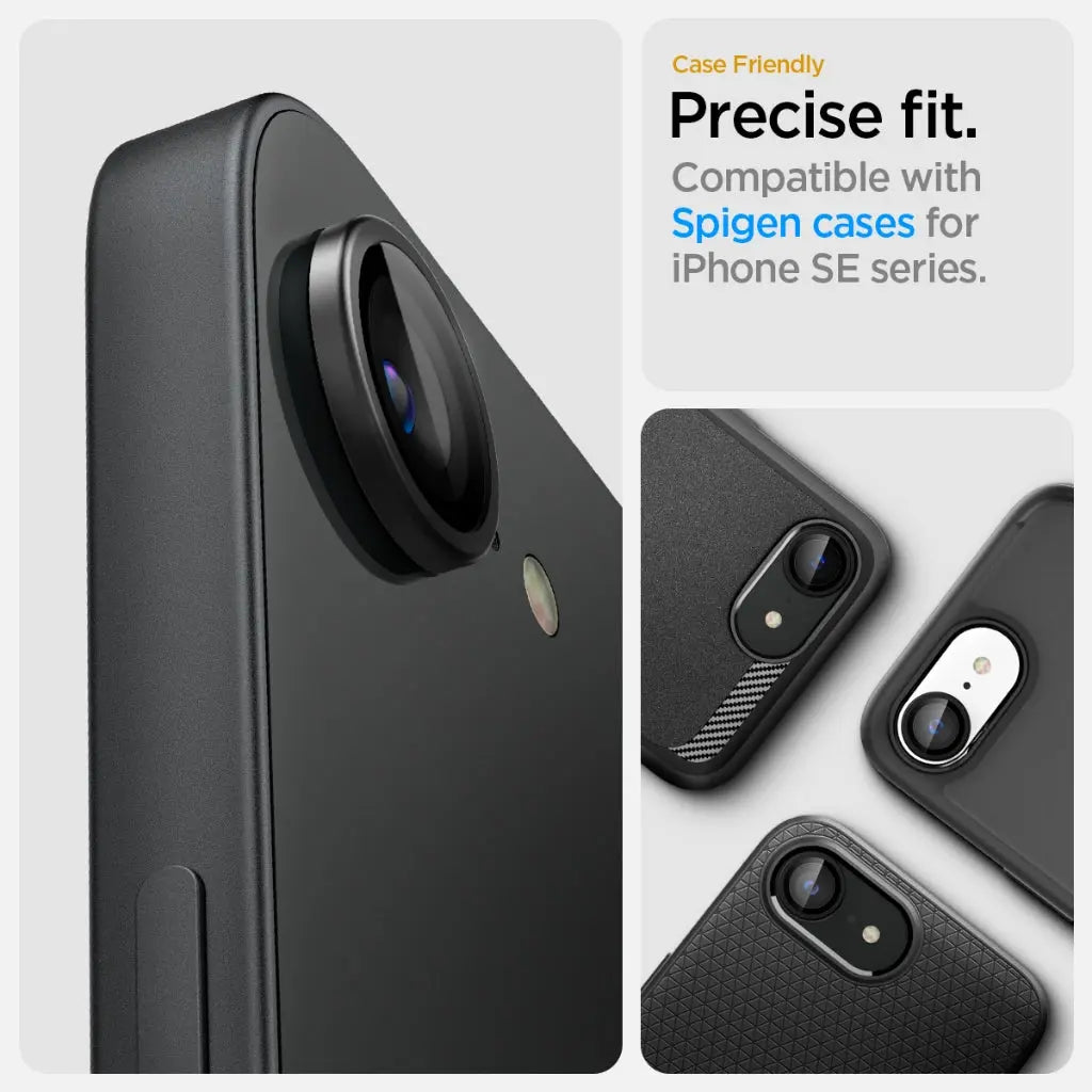[2 Pack] Spigen iPhone SE (2025) Camera Lens Protector EZ Fit Optik Pro iPhone SE Camera Lens Protector Tempered Glass