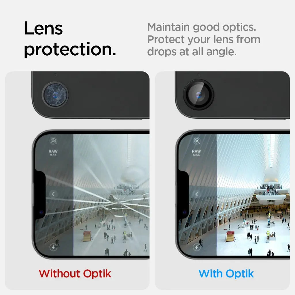 [2 Pack] Spigen iPhone SE (2025) Camera Lens Protector EZ Fit Optik Pro iPhone SE Camera Lens Protector Tempered Glass