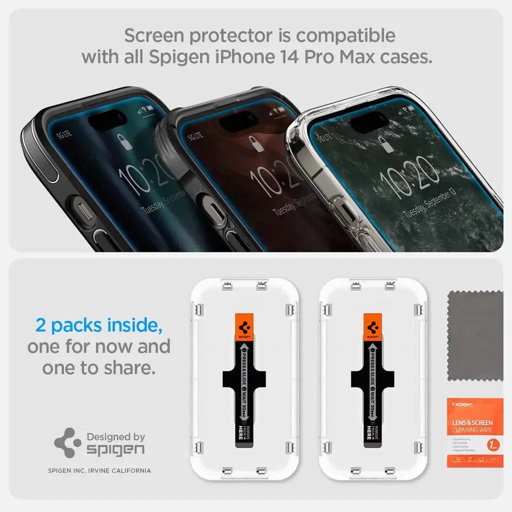 [2 Pack] iPhone 14 Pro Max Screen Protector Glas.tR EZ Fit