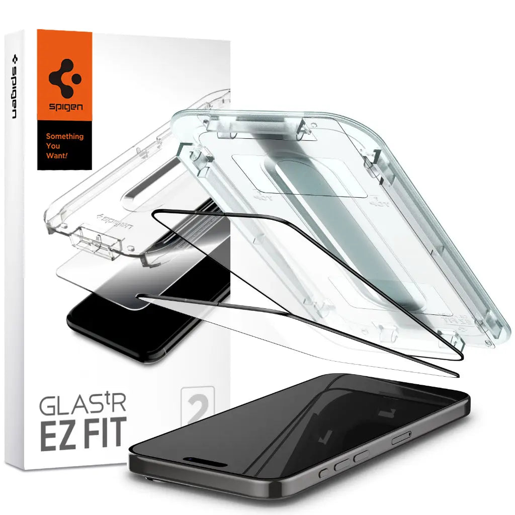 [2 Pack] iPhone 15 Pro Max Tempered Glass Glas.tR EZ Fit