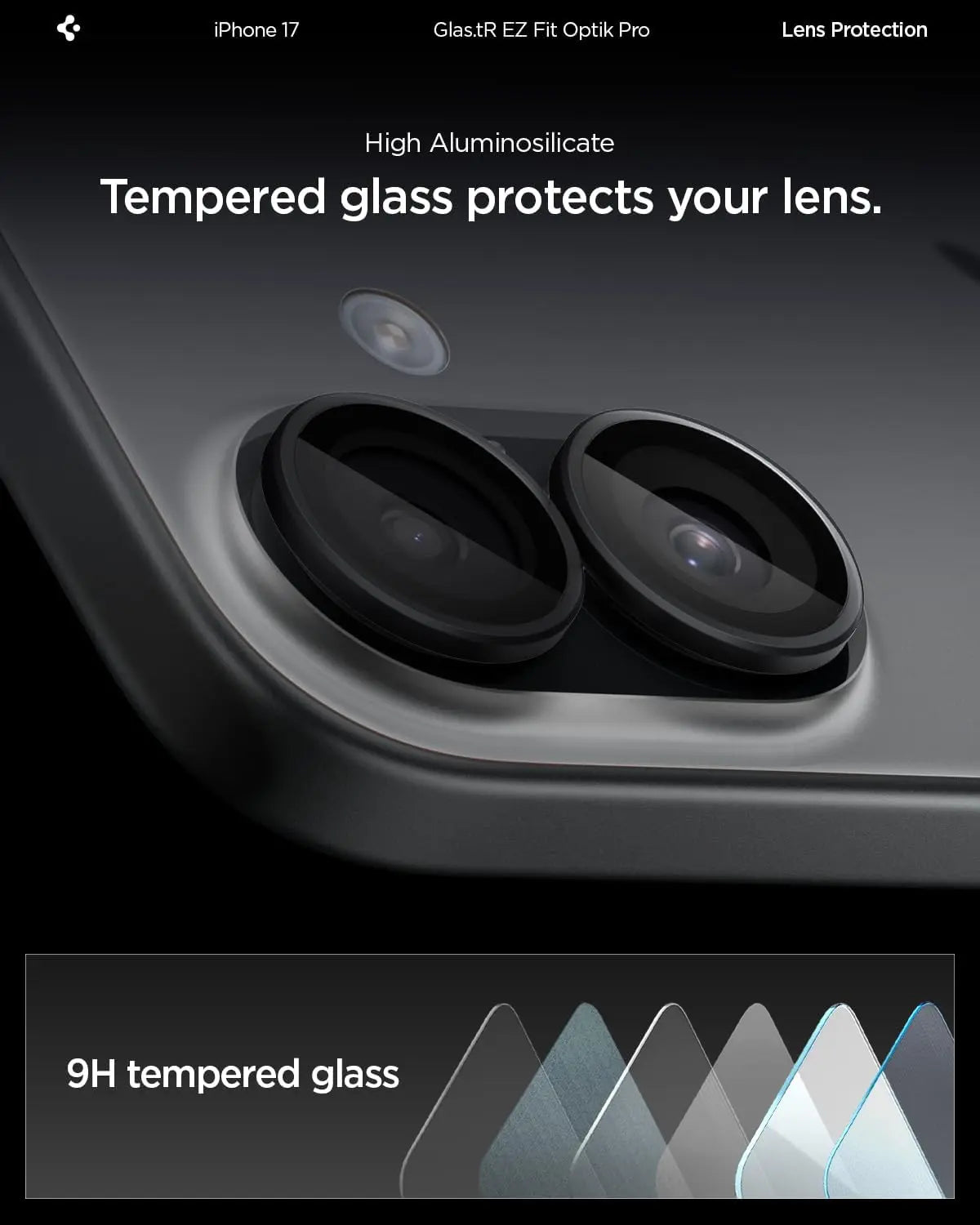 [2 Pack] iPhone 17 / 16 Plus / iPhone 16 Camera Lens Protector EZ Fit Optik Pro