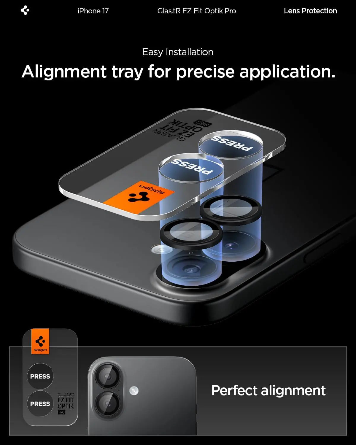 [2 Pack] iPhone 17 / 16 Plus / iPhone 16 Camera Lens Protector EZ Fit Optik Pro