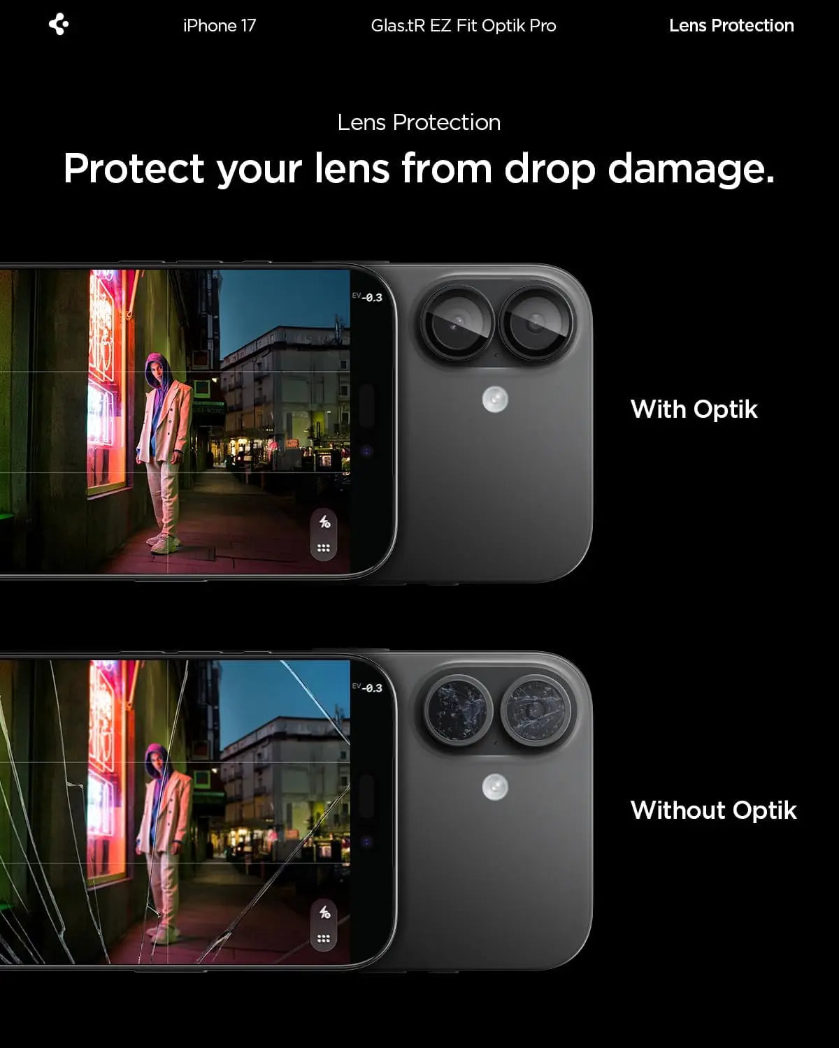 [2 Pack] iPhone 17 / 16 Plus / iPhone 16 Camera Lens Protector EZ Fit Optik Pro