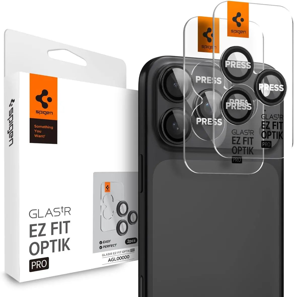 [2 Pack] iPhone 17 Pro Max / 17 Pro / 16 Pro Max / 16 Pro / 15 Pro Max / 15 Pro / 14 Pro Max / 14 Pro Camera Lens Protector EZ Fit Optik Pro