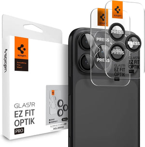 [2 Pack] iPhone 17 Pro Max / 17 Pro / 16 Pro Max / 16 Pro / 15 Pro Max / 15 Pro / 14 Pro Max / 14 Pro Camera Lens Protector EZ Fit Optik Pro
