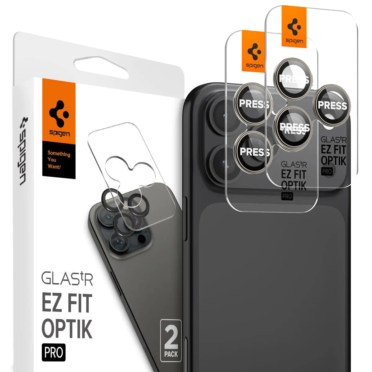 [2 Pack] iPhone 17 Pro Max / 17 Pro / 16 Pro Max / 16 Pro / 15 Pro Max / 15 Pro / 14 Pro Max / 14 Pro Camera Lens Protector EZ Fit Optik Pro