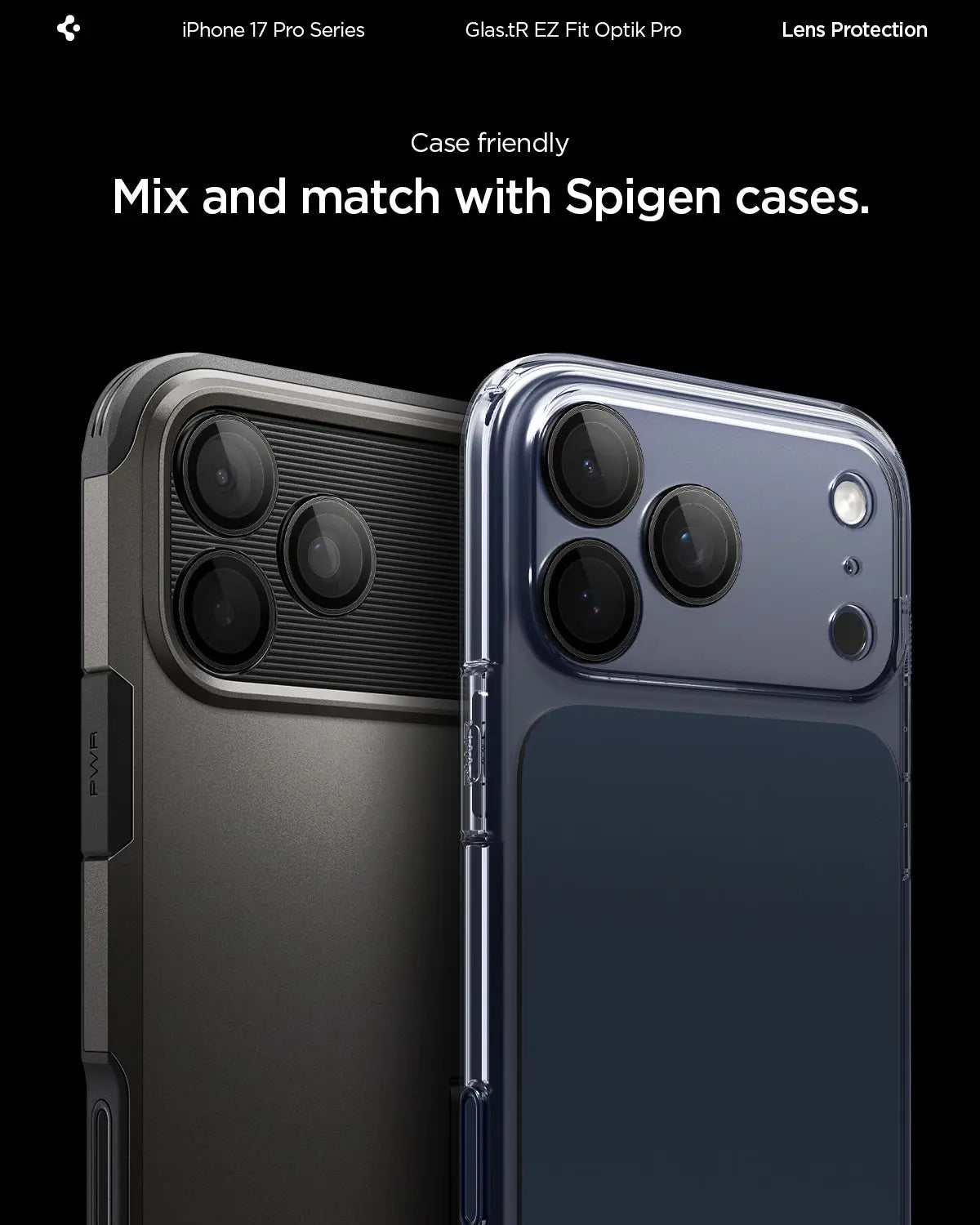 [2 Pack] iPhone 17 Pro Max / 17 Pro / 16 Pro Max / 16 Pro / 15 Pro Max / 15 Pro / 14 Pro Max / 14 Pro Camera Lens Protector EZ Fit Optik Pro