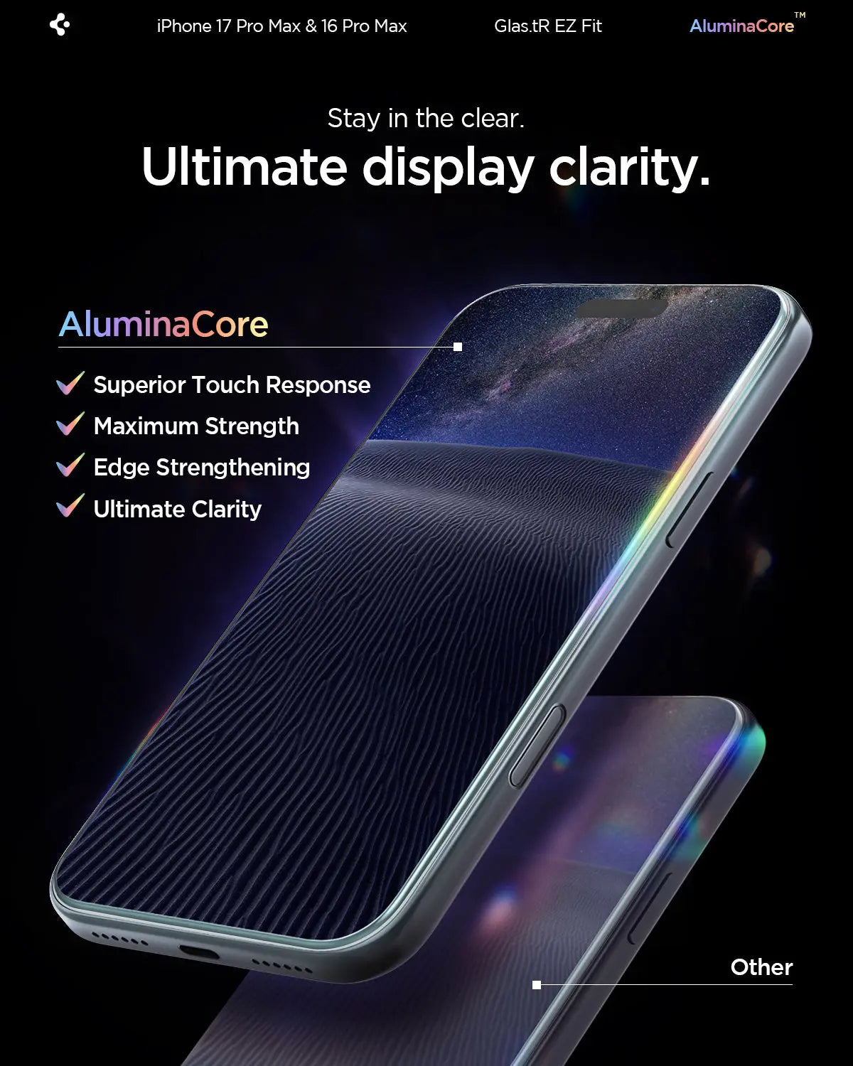 [2 Pack] iPhone 17 Pro Max / iPhone 16 Pro Max Tempered Glass EZ Fit