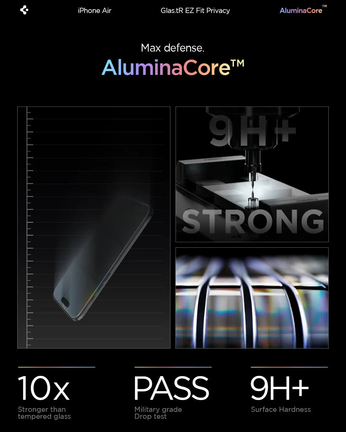 [2 Pack] iPhone Air Privacy Tempered Glass EZ Fit