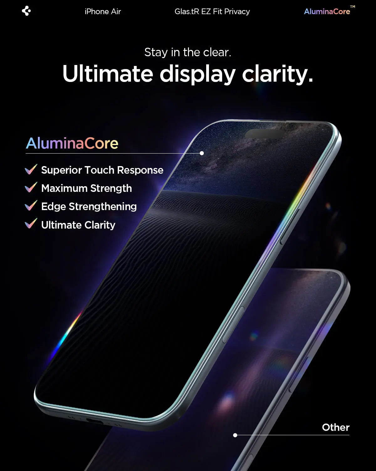 [2 Pack] iPhone Air Privacy Tempered Glass EZ Fit