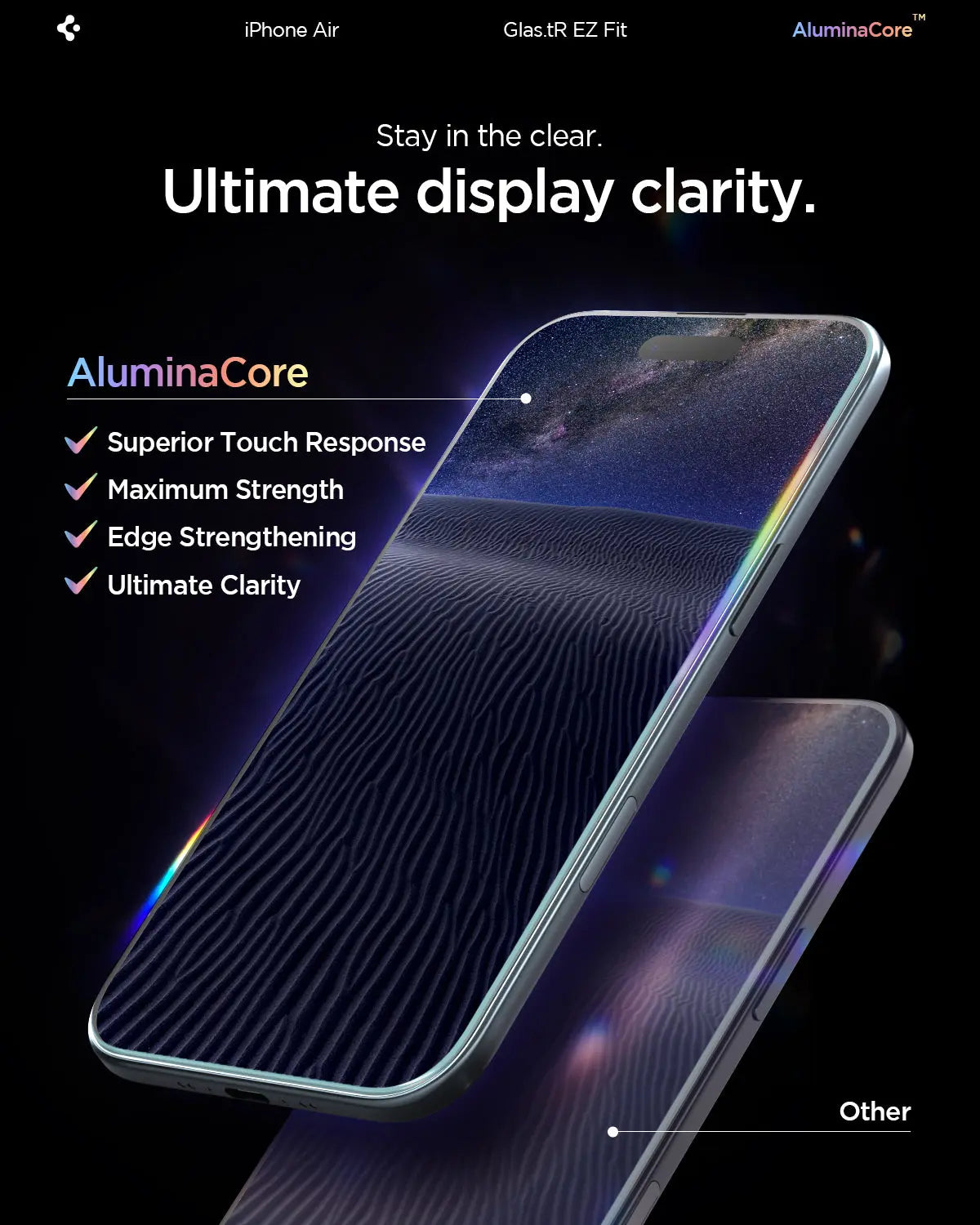 [2 Pack] iPhone Air Tempered Glass Glas.tR EZ Fit