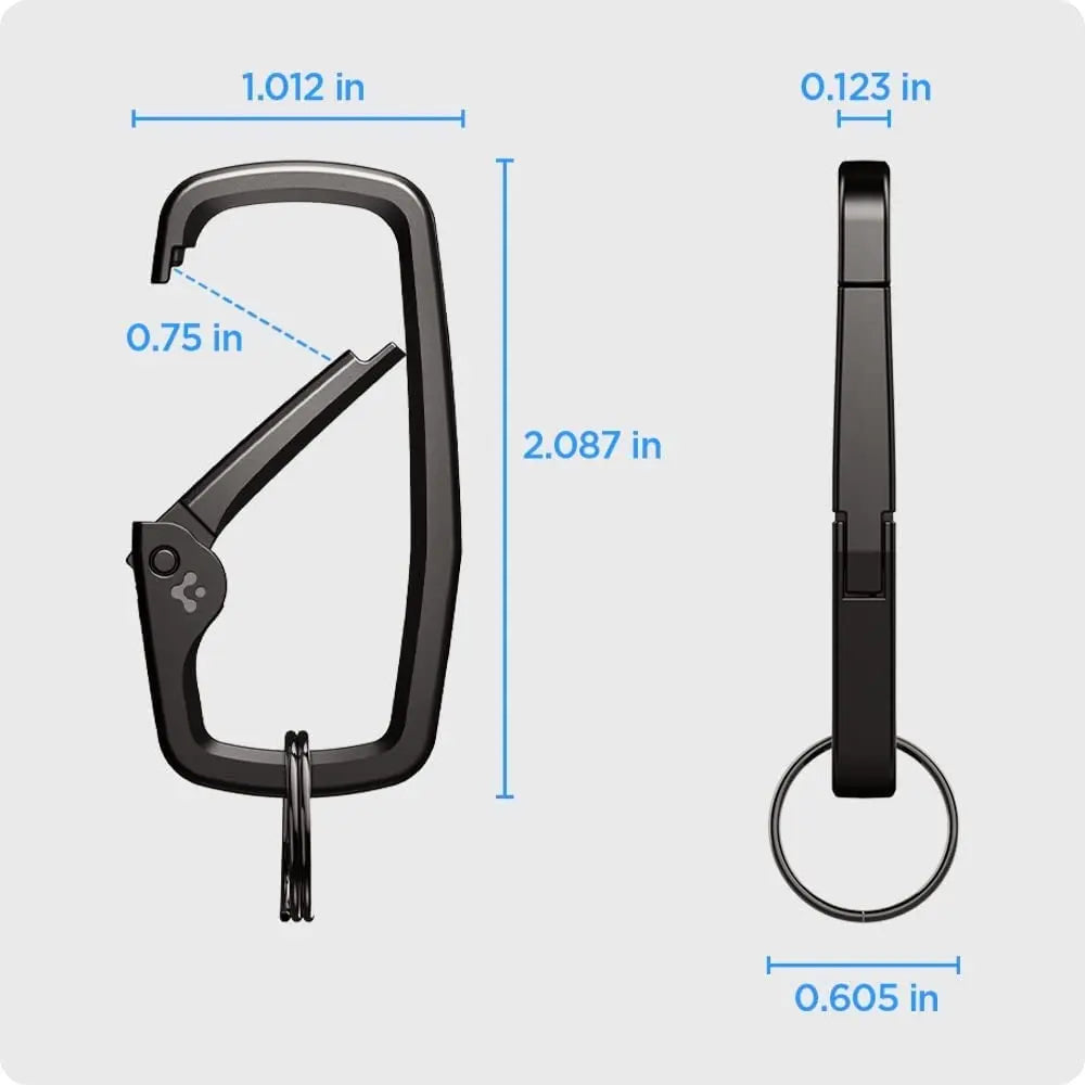 [3 Pack] Carabiner Clips D Ring Rugged Type