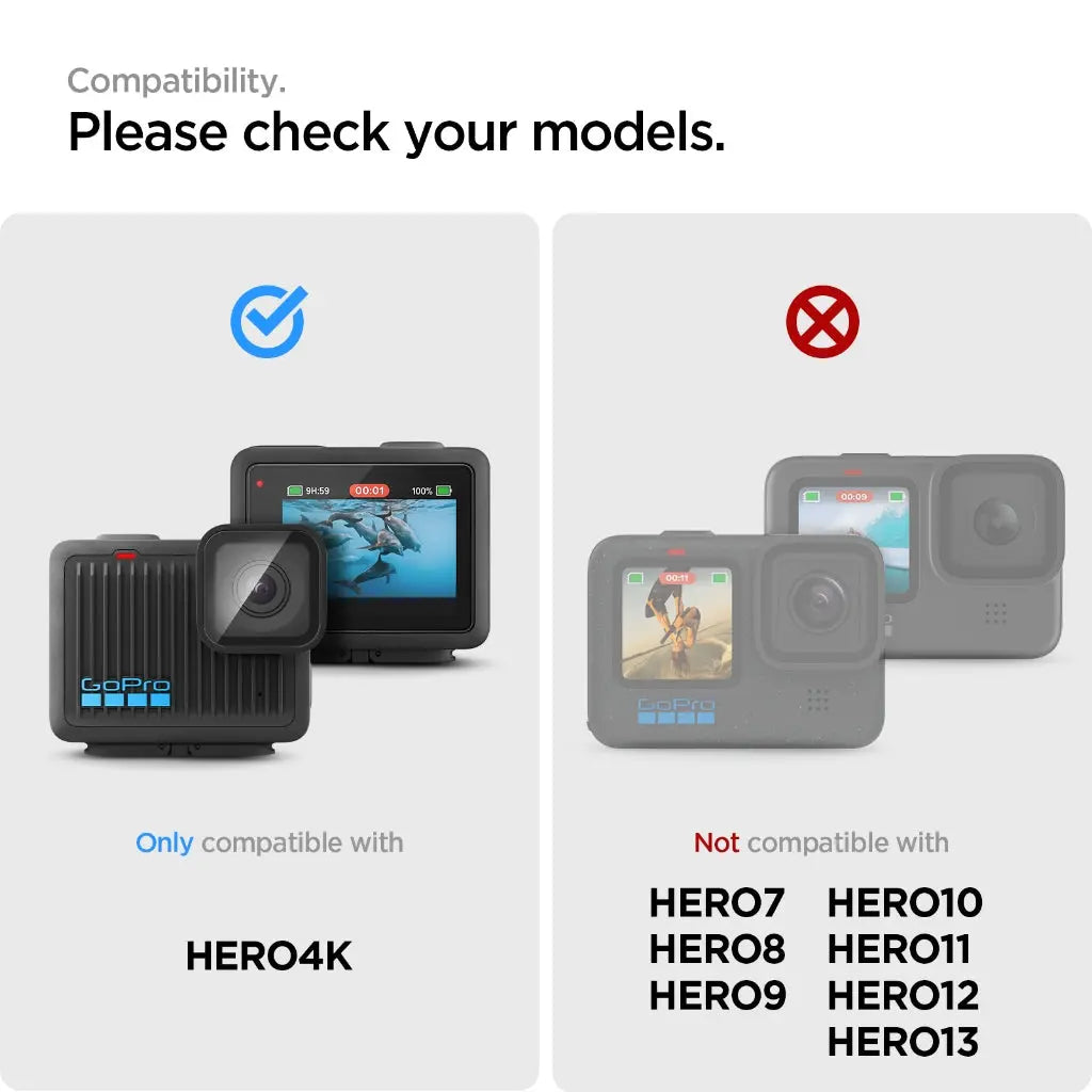 [4 Pack] Spigen GoPro Hero 4K Screen Protector Glas tR Slim (2Pack Camera Lens Protectors + 2Pack Touch Screen Protectors)